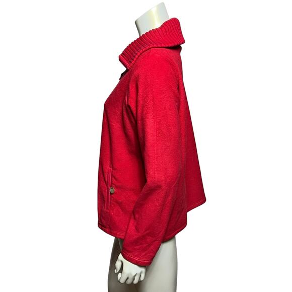 Lands' End Red Fleece Quarter Zip Pullover Size 18-20 Plus Made in Vietnam - Picture 4 of 9